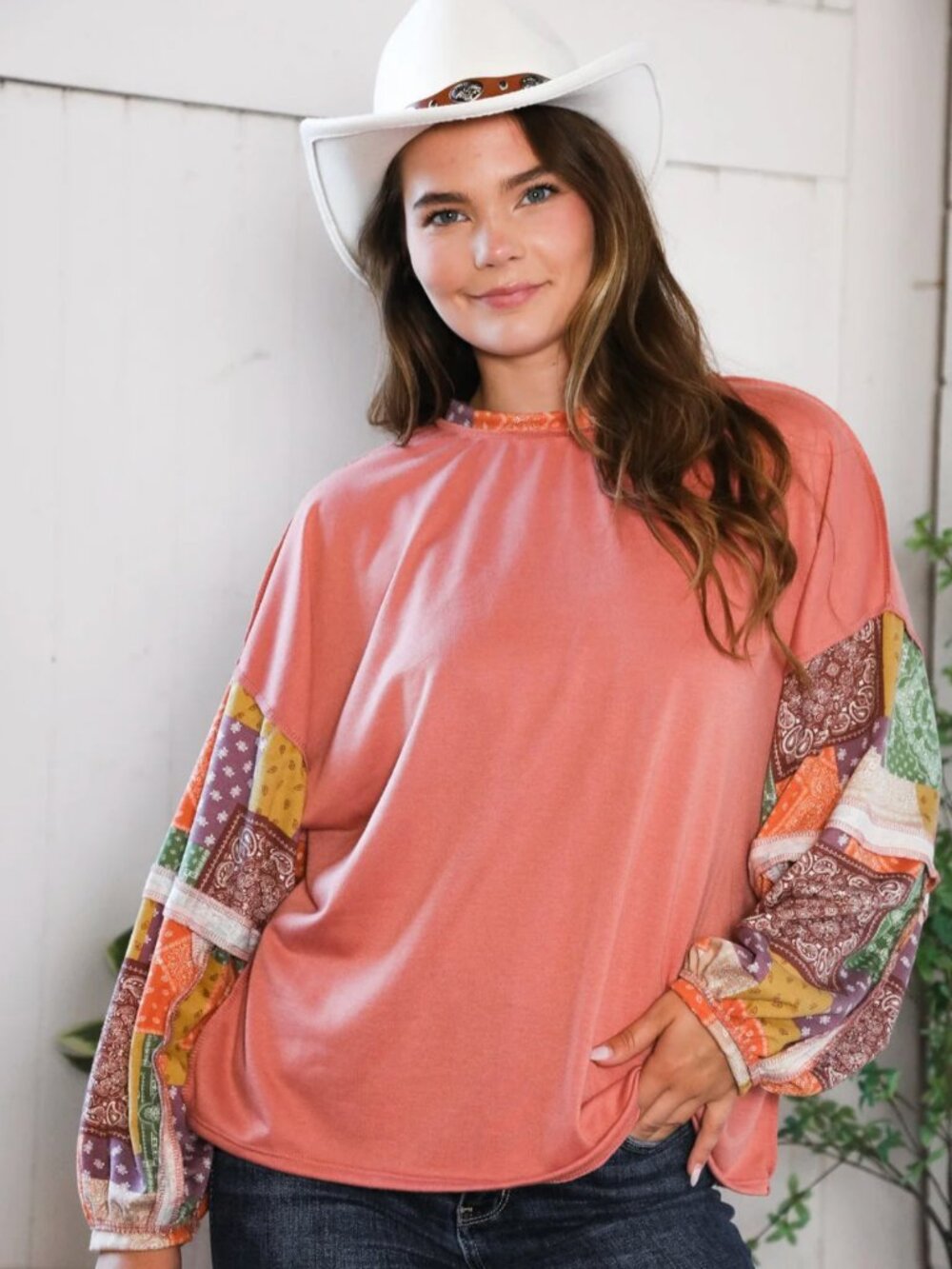 The Roamer Patchwork Long Sleeve Top